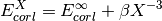 E_{corl}^X = E_{corl}^{\infty} + \beta X^{-3}