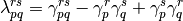 \lambda_{pq}^{rs} = \gamma_{pq}^{rs} - \gamma_p^r \gamma_q^s + \gamma_p^s \gamma_q^r