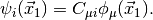\psi_i(\vec x_1) = C_{\mu i} \phi_{\mu} (\vec x_1).