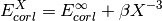 E_{corl}^X = E_{corl}^{\infty} + \beta X^{-3}