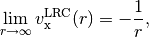 \lim_{r\rightarrow\infty} v_{\mathrm{x}}^{\mathrm{LRC}} (r) = -
\frac{1}{r},