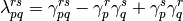 \lambda_{pq}^{rs} = \gamma_{pq}^{rs} - \gamma_p^r \gamma_q^s + \gamma_p^s \gamma_q^r